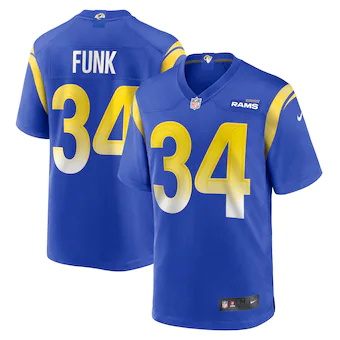 mens nike jake funk royal los angeles rams game player jers